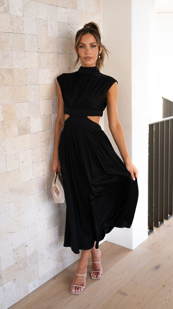 Cindie Midi Dress - Black