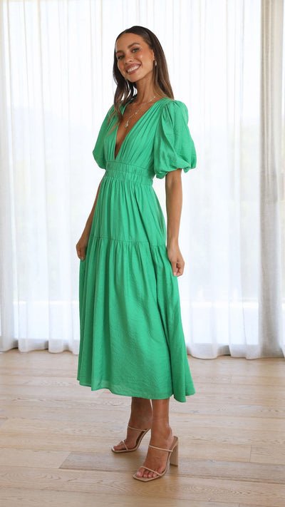 Load image into Gallery viewer, Erin Midi Dress - Green - Billy J

