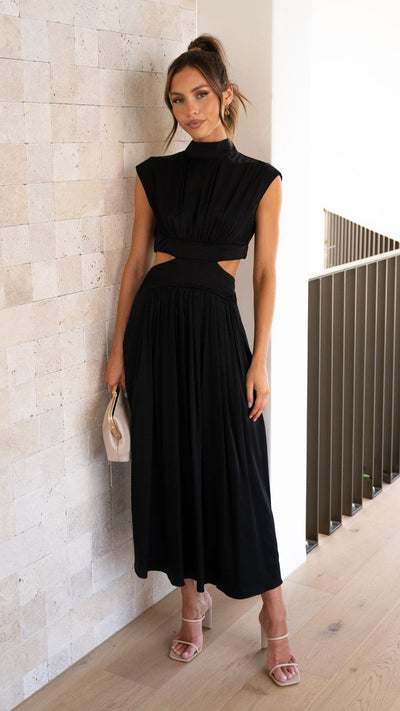 Load image into Gallery viewer, Cindie Midi Dress - Black

