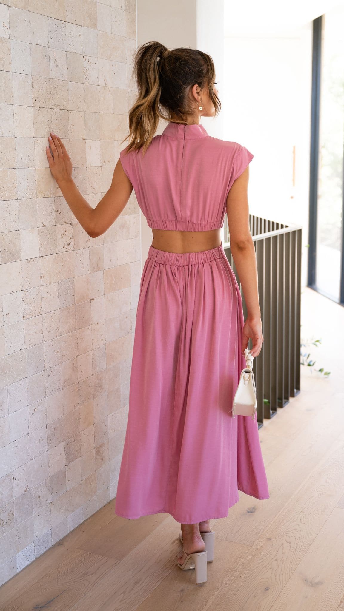 Cindie Midi Dress - Pink