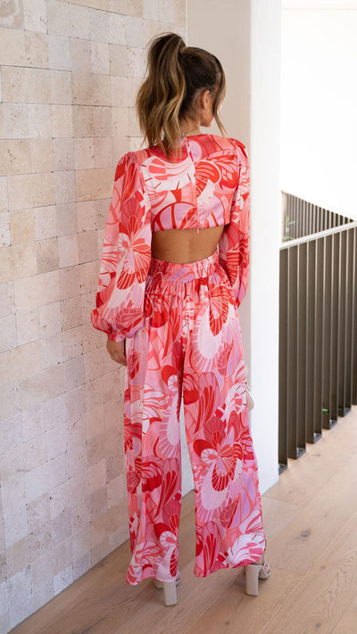 Load image into Gallery viewer, Angela Jumpsuit - Pink Floral - Billy J
