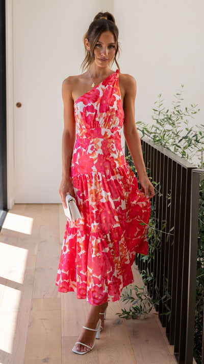 Load image into Gallery viewer, Jayma Maxi Dress - Hot Pink Floral - Billy J
