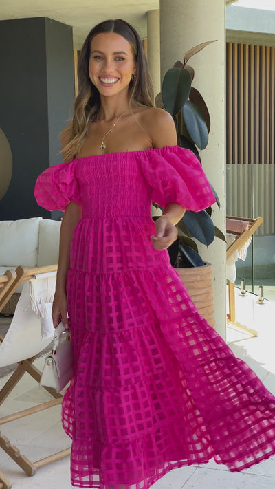 Load and play video in Gallery viewer, Deemi Maxi Dress - Hot Pink
