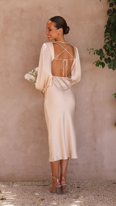 Load image into Gallery viewer, Cleo Midi Dress - Champagne - Billy J
