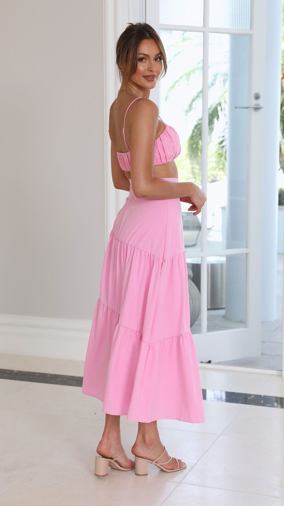 Saraya Top and Skirt Set - Pink