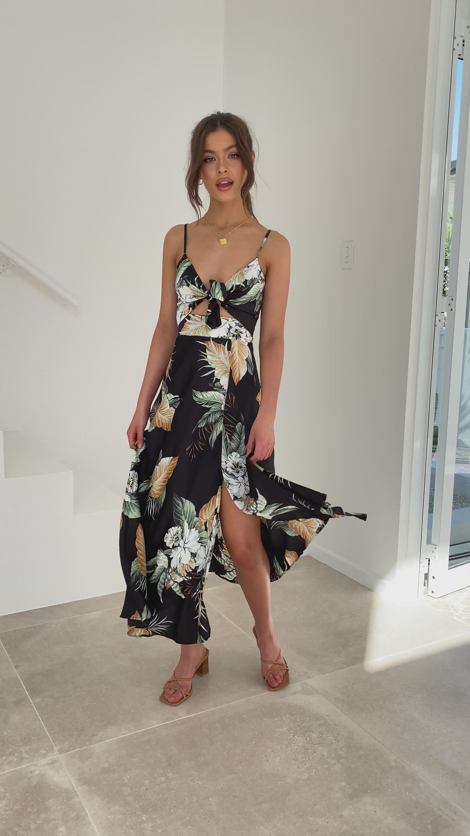 Dreamers Midi Dress - Black Floral - Billy J
