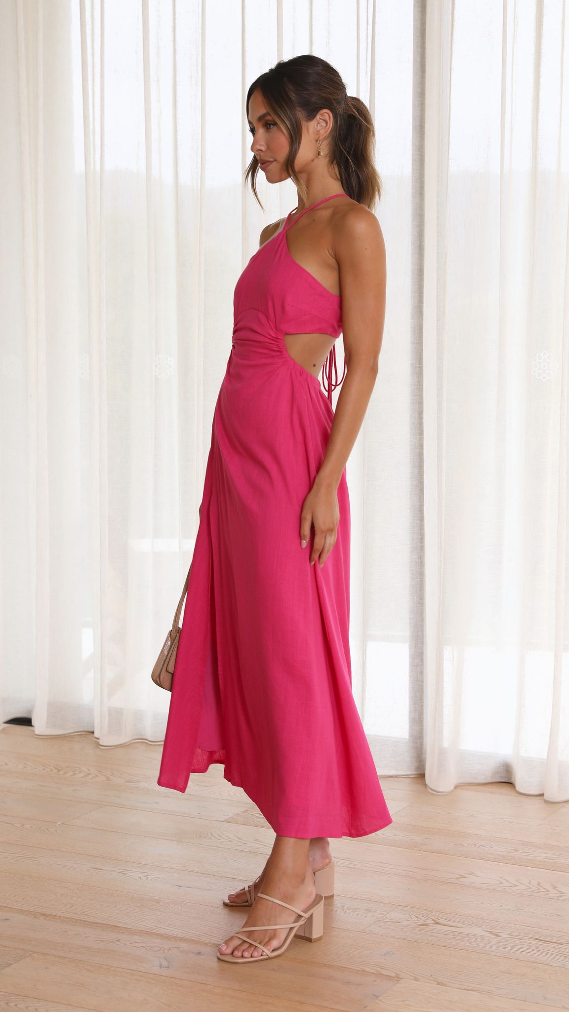 Layla Midi Dress - Hot Pink - Billy J