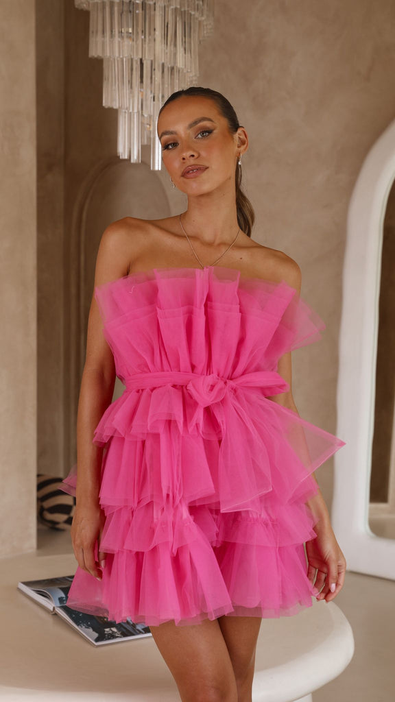 Carrie Mini Dress - Hot Pink - Billy J