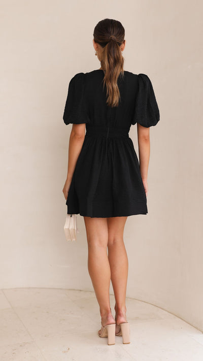 Load image into Gallery viewer, Erin Mini Dress - Black - Billy J
