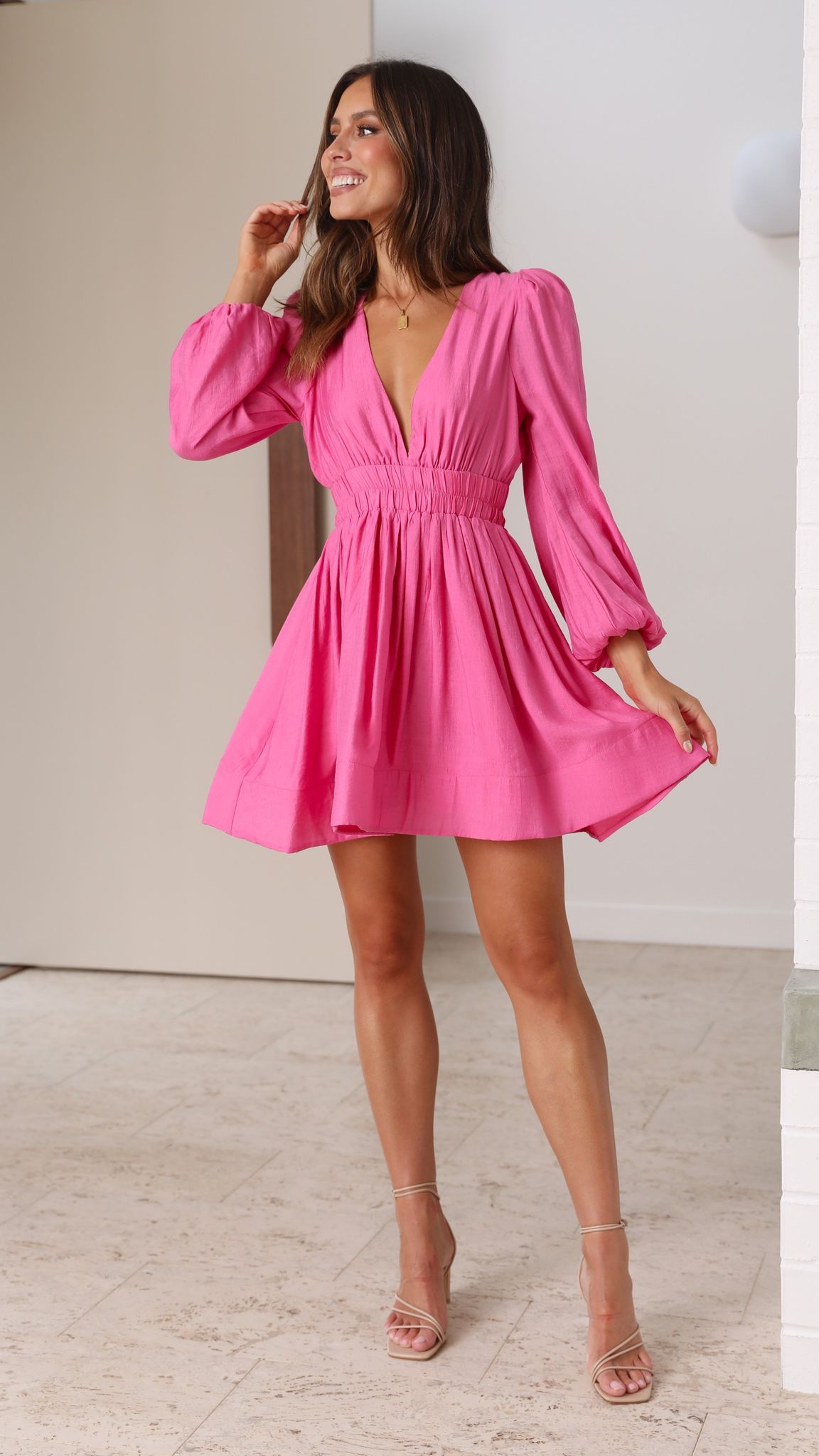 Charlotte Mini Dress - Pink - Billy J