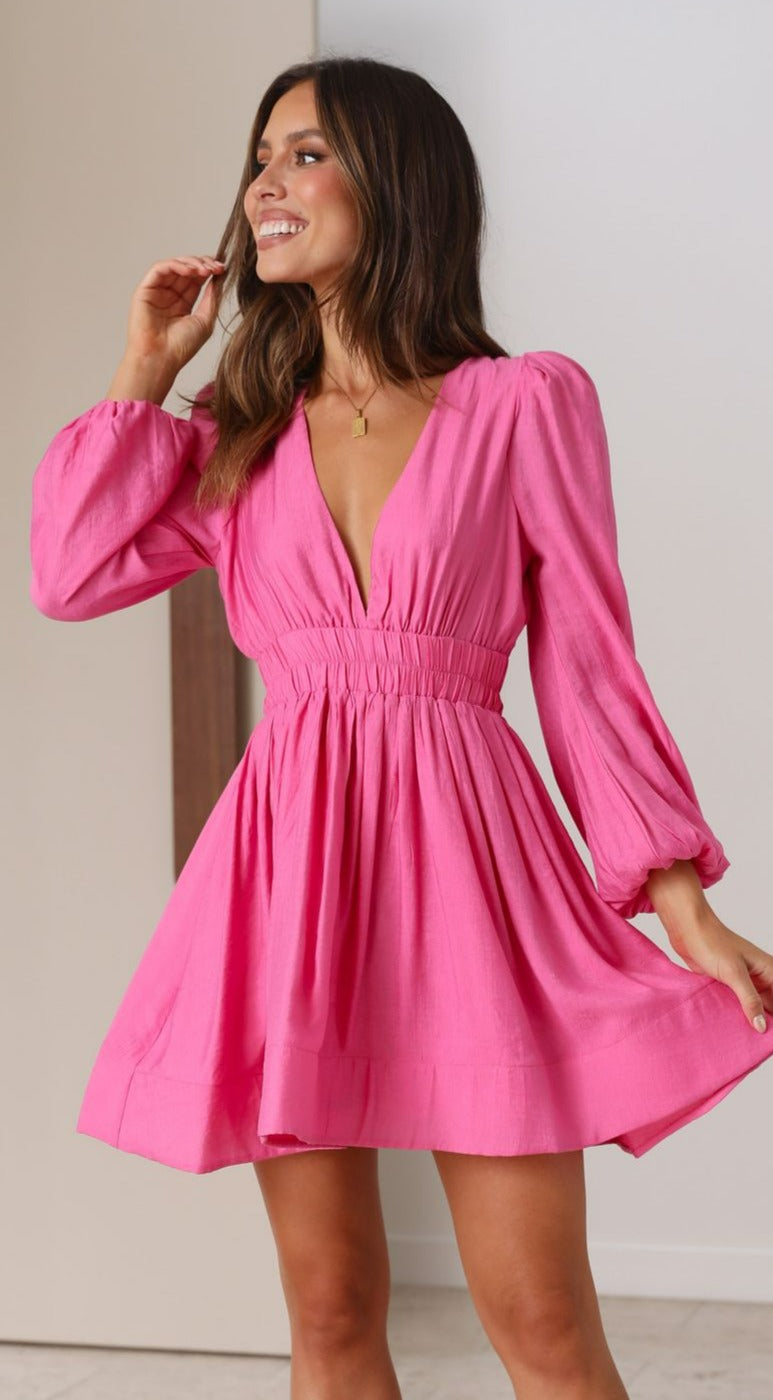 Gabrie Mini Dress - Hot Pink Floral