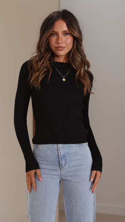 Load image into Gallery viewer, Ava Long Sleeve Top - Black - Billy J
