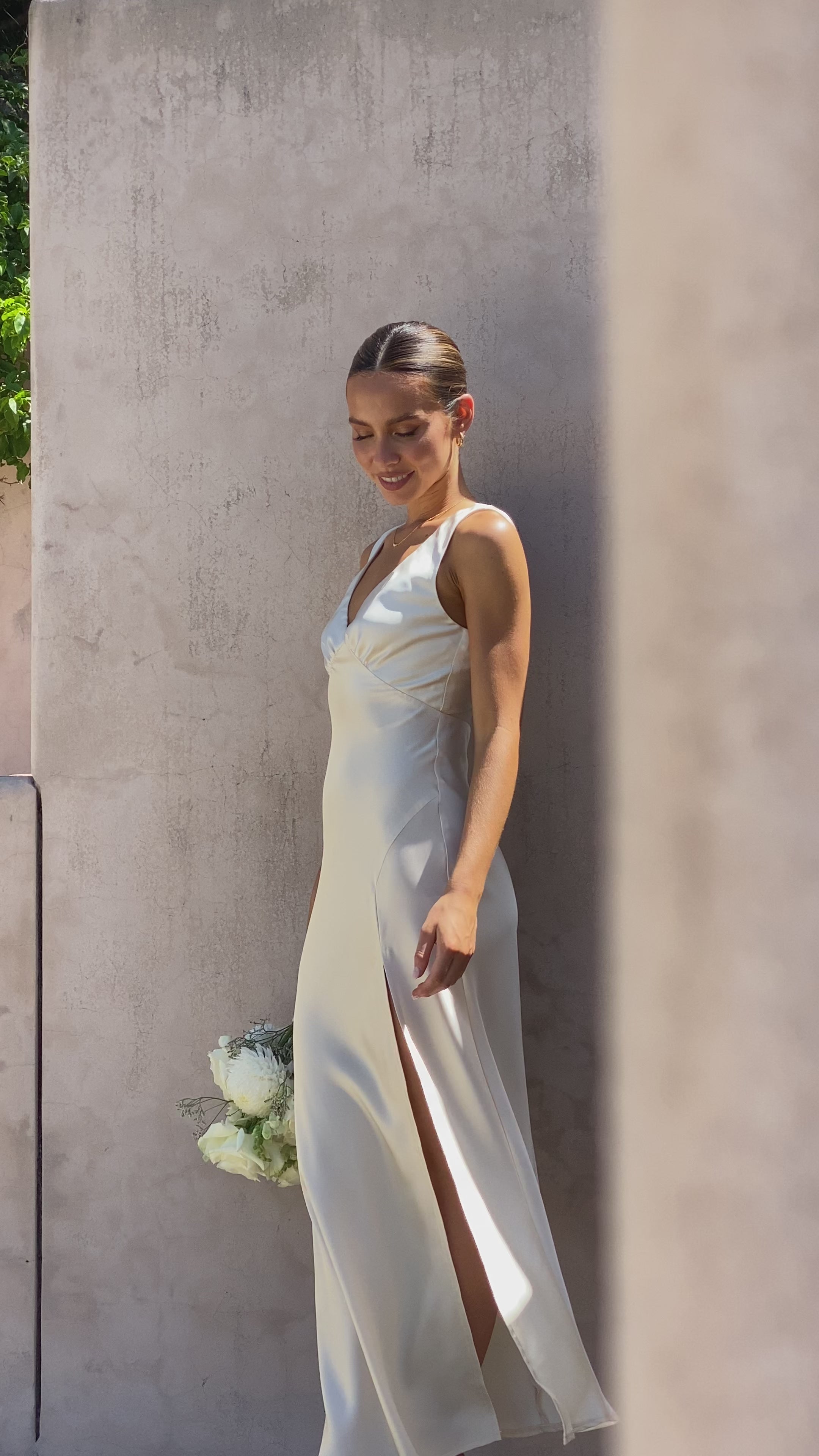 Load video: Taylor Maxi Dress - Ivory - Billy J