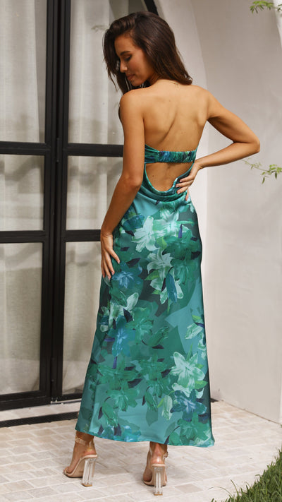 Load image into Gallery viewer, Miya Maxi Dress - Green Print
