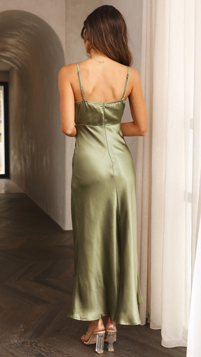 Load image into Gallery viewer, Elsa Midi Dress - Olive
