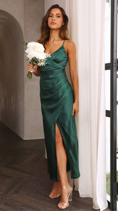 Load image into Gallery viewer, Elsa Midi Dress - Emerald - Billy J
