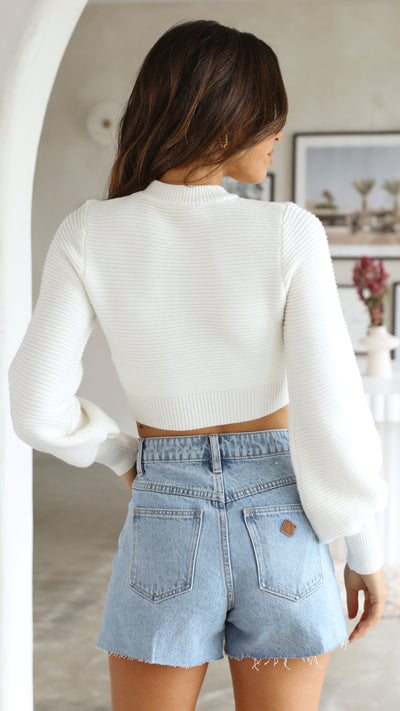Load image into Gallery viewer, Kassidy Knit Top - White - Billy J
