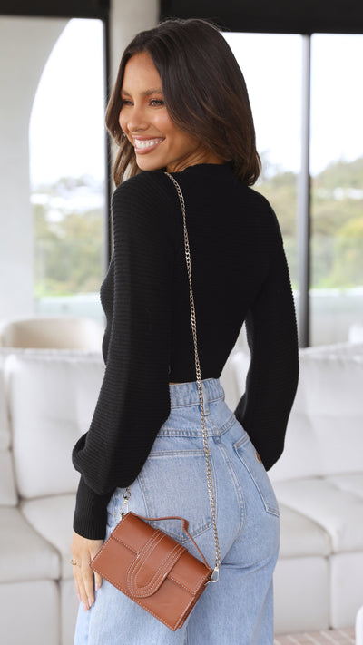 Load image into Gallery viewer, Kassidy Knit Top - Black - Billy J
