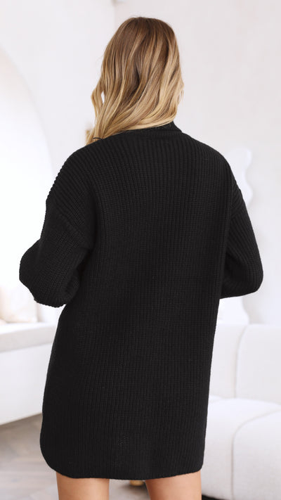Load image into Gallery viewer, Mabli Mini Knit Dress - Black - Billy J
