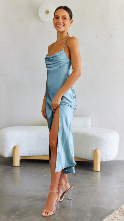 Load image into Gallery viewer, Celina Midi Dress - Steel Blue
