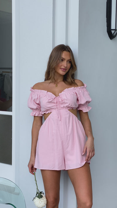 Load and play video in Gallery viewer, Vera Playsuit - Pink

