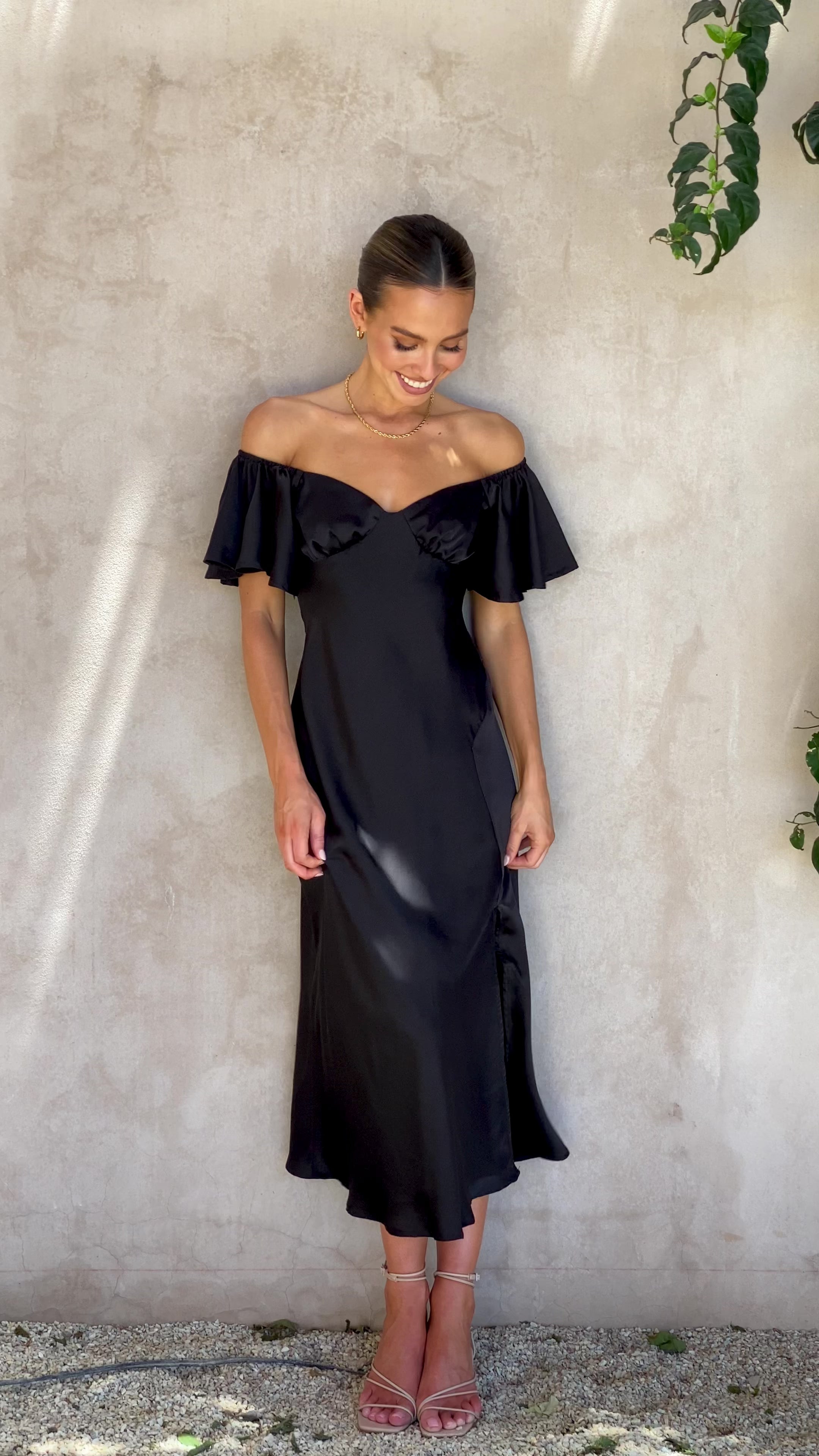 Louisa Midi Dress - Black