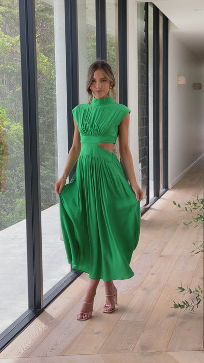 Load and play video in Gallery viewer, Cindie Midi Dress - Green
