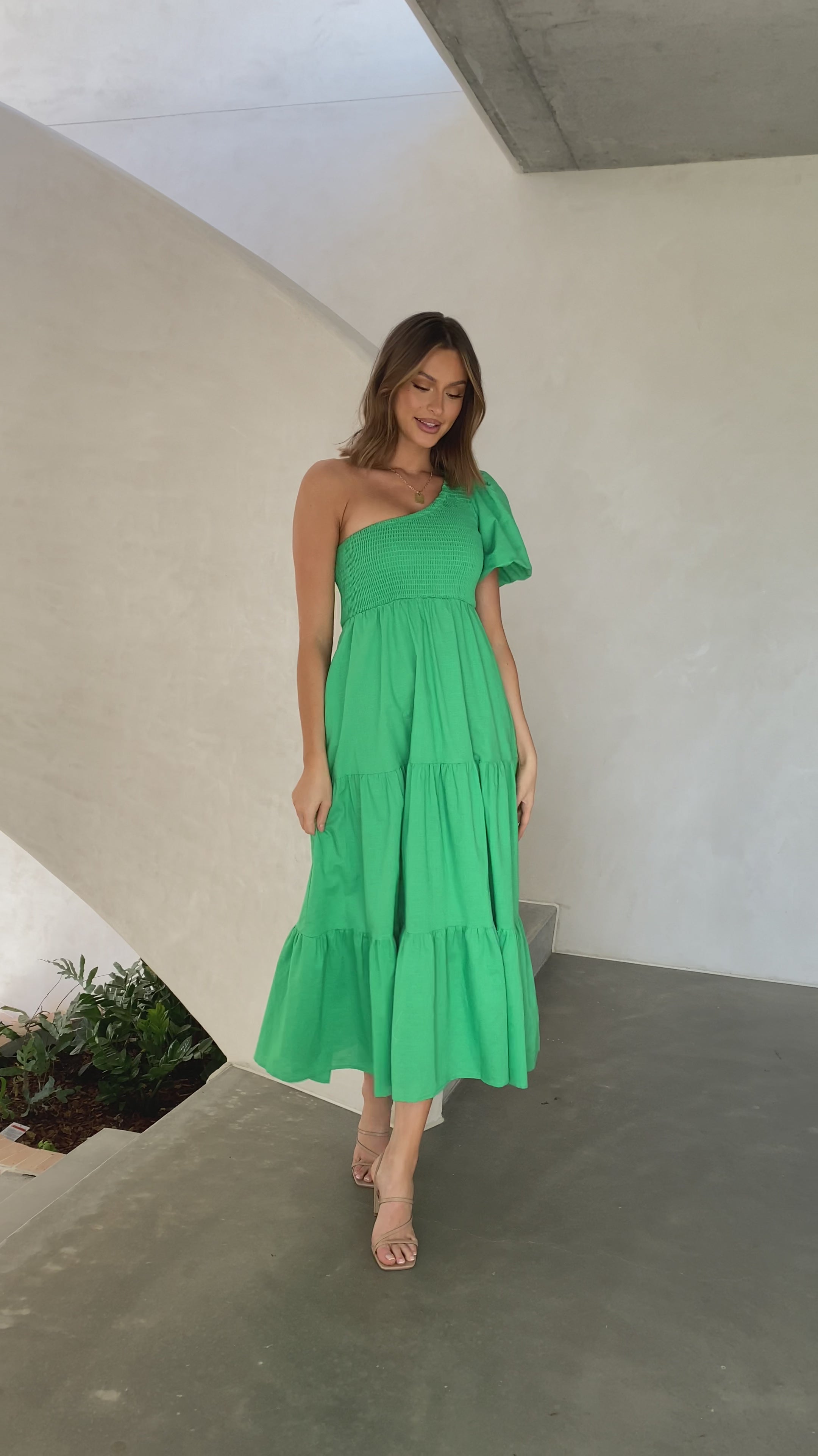 Islah Midi Dress - Green
