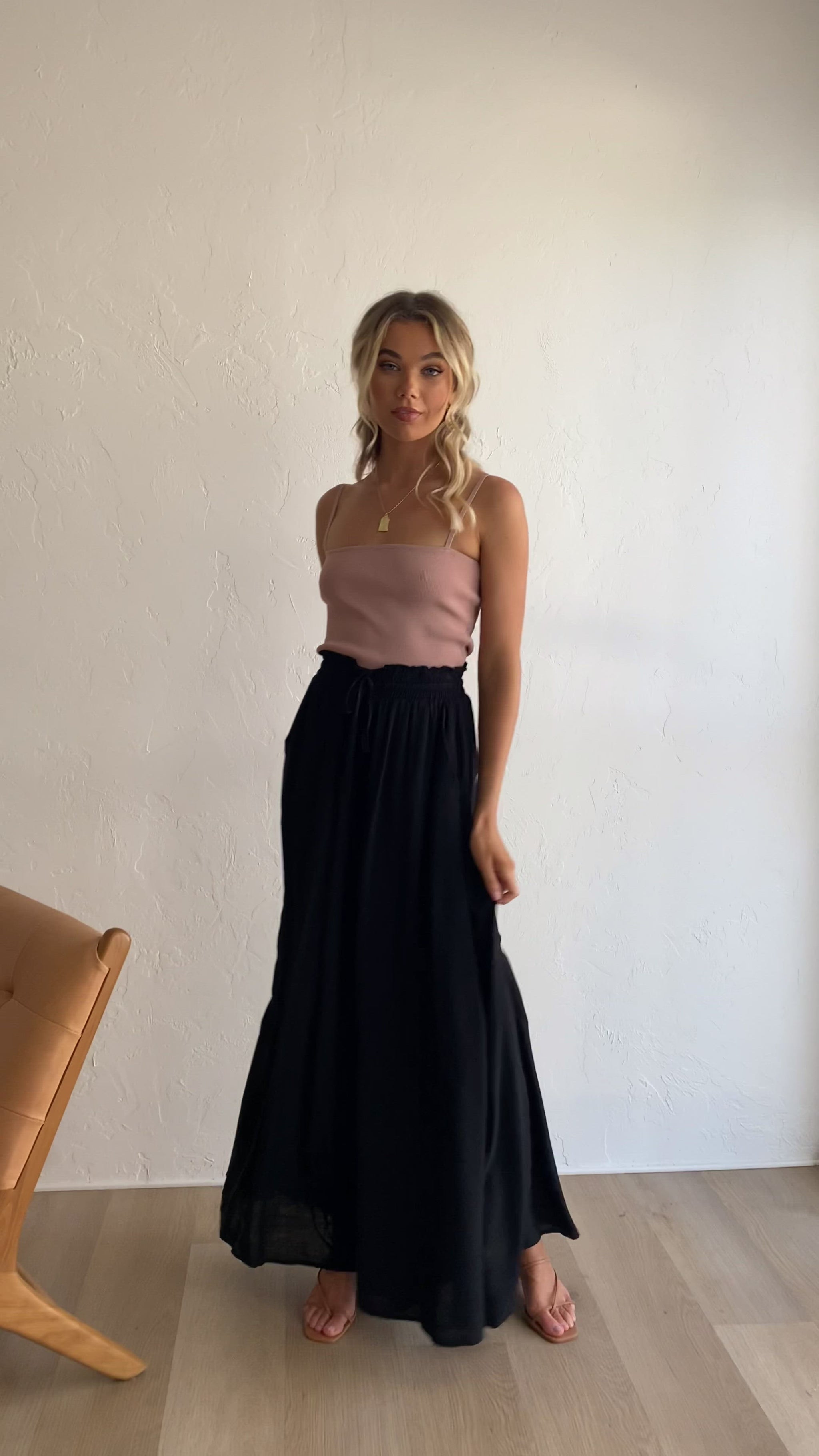 Avery Wide Leg Pants - Black - Billy J