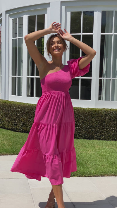 Load and play video in Gallery viewer, Frankie Maxi Dress - Hot Pink
