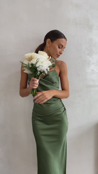 Load and play video in Gallery viewer, Monte Midi Dress - Olive
