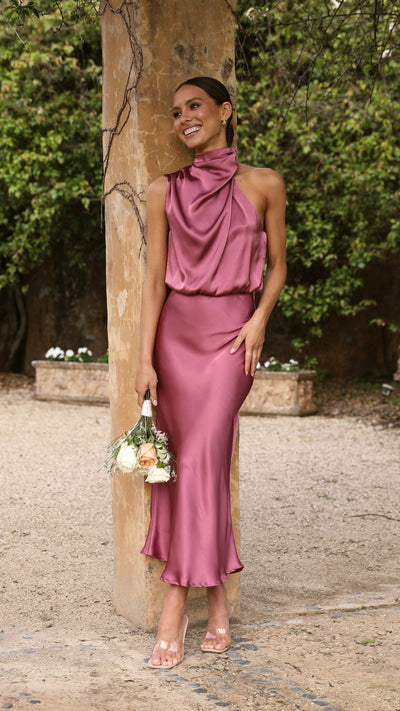 Load image into Gallery viewer, Esther Maxi Dress - Plum - Billy J
