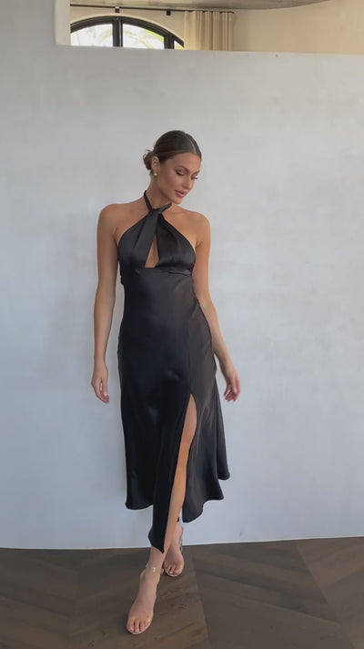 Load and play video in Gallery viewer, Amalia Maxi Dress - Black
