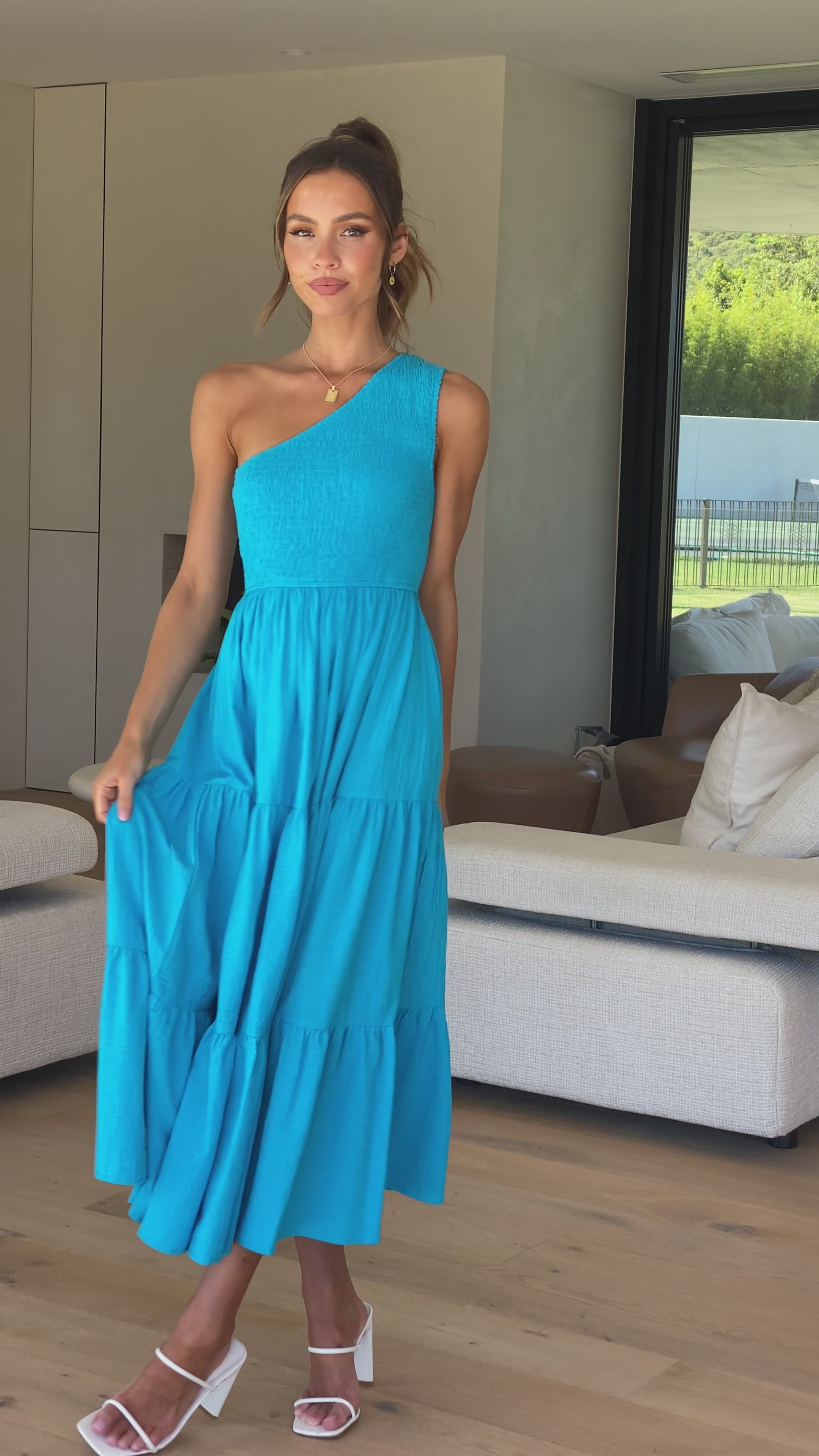 Cassy Midi Dress - Blue