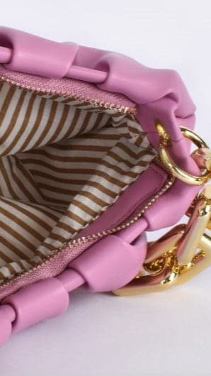 Kimber Pleat Crescent Shoulder Bag - Pink