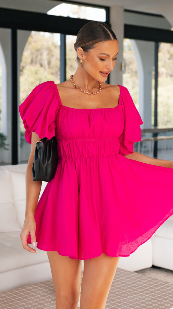 Adi Mini Dress - Hot Pink