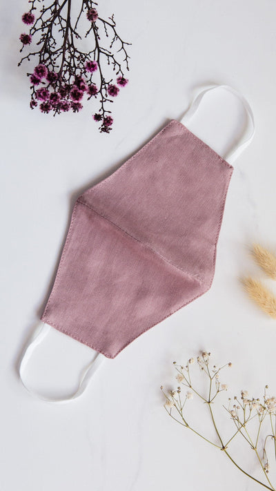 Load image into Gallery viewer, Linen/Satin Reusable Face Mask - Dusty Rose
