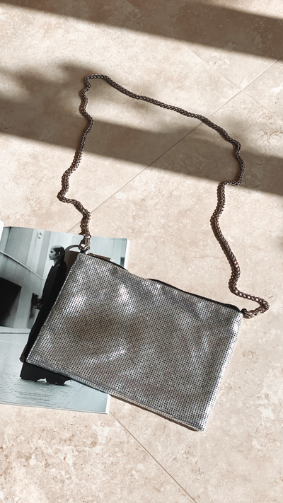 Load image into Gallery viewer, Chain Mesh Small Bag - Silver - Billy J
