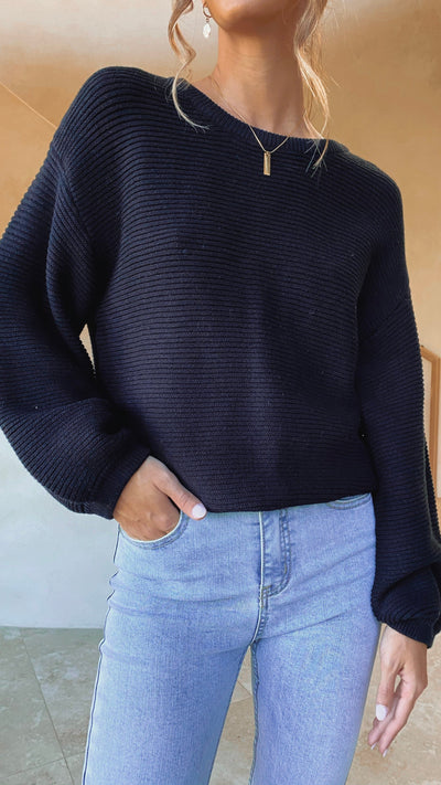 Load image into Gallery viewer, Carmel Knit - Black - Billy J
