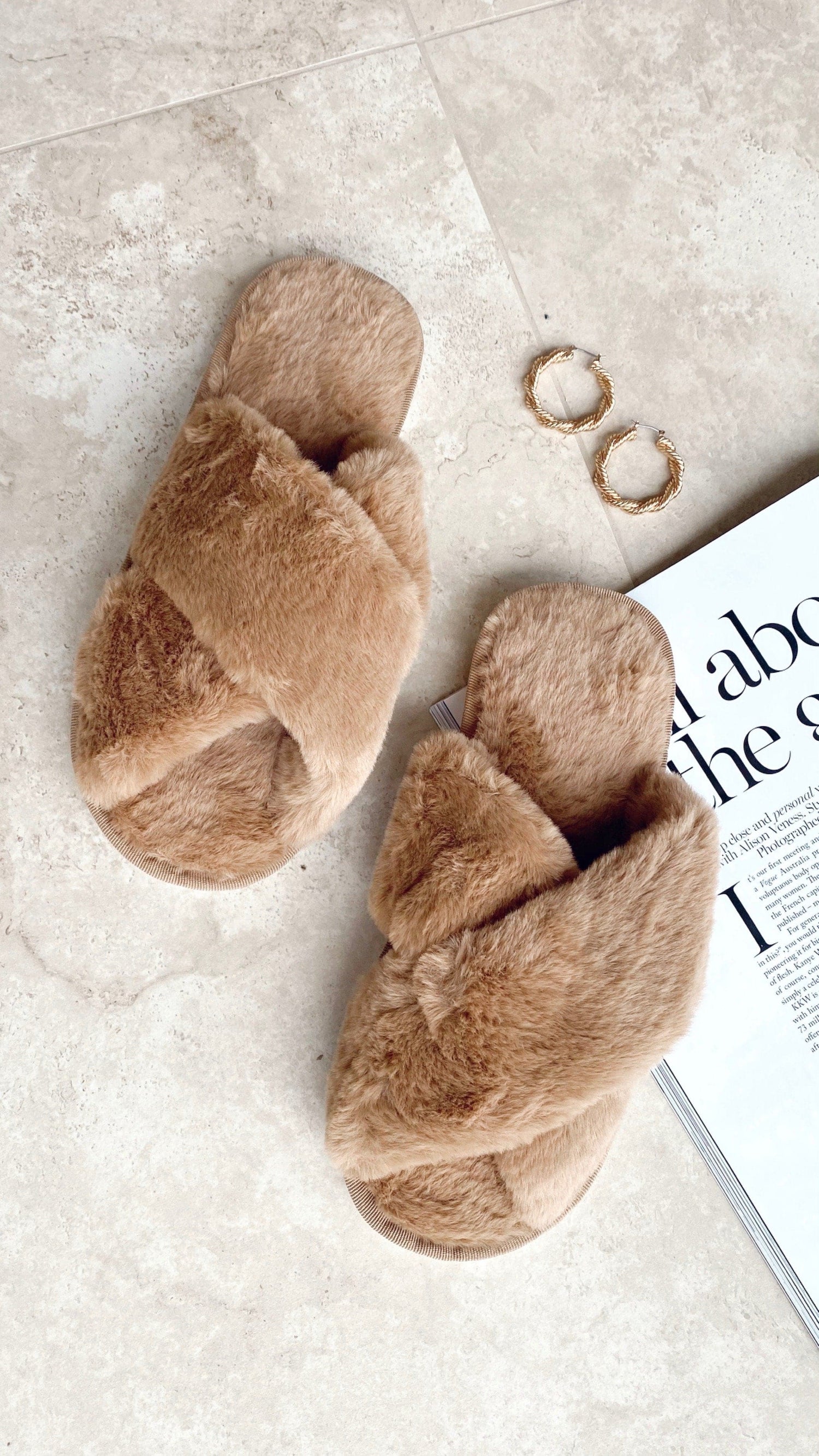 Jessica Fluffy Slippers - Cocoa - Billy J