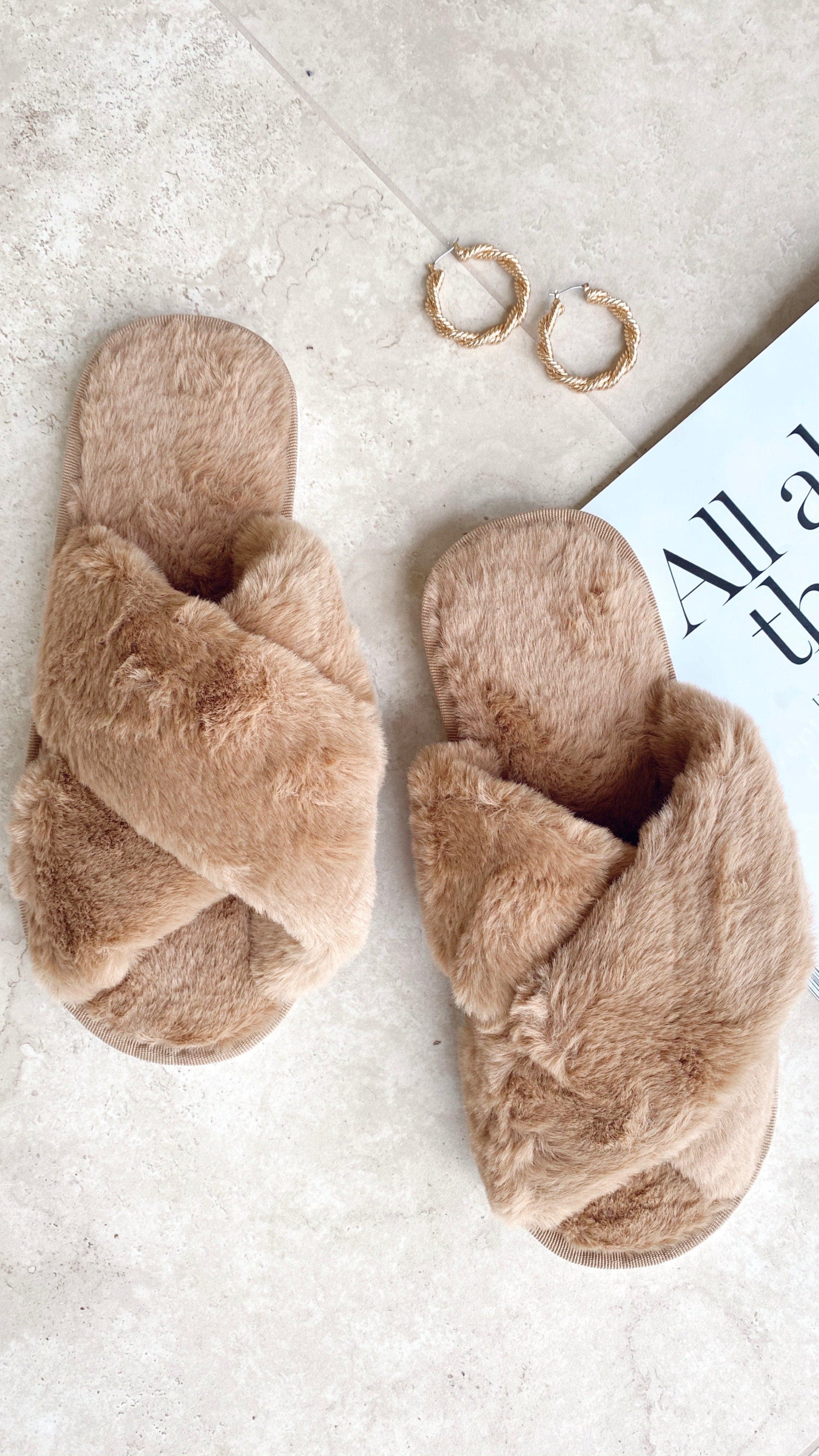 Jessica Fluffy Slippers - Cocoa - Billy J
