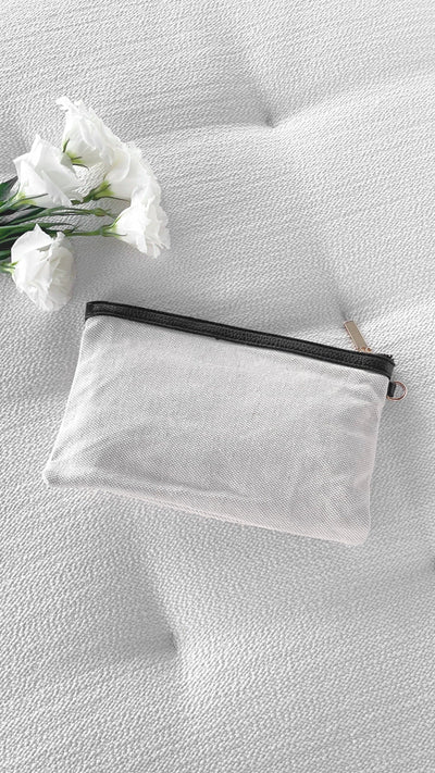 Load image into Gallery viewer, Carissa Canvas Pouch - Black/Natural
