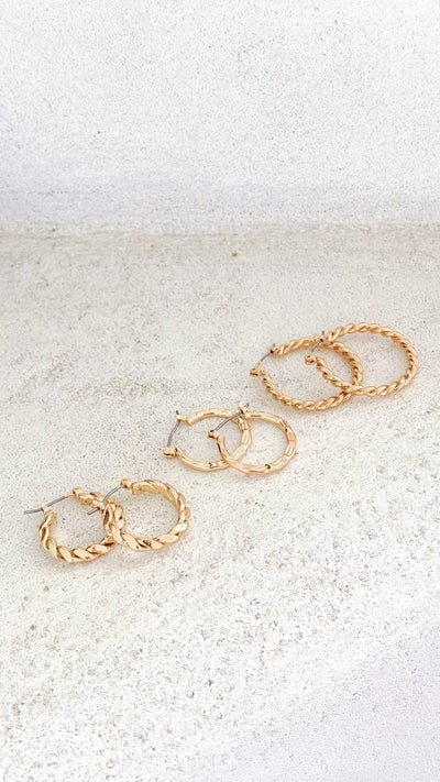 Load image into Gallery viewer, Luella Hoop Set - Gold
