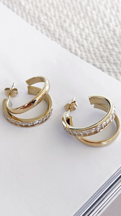 Load image into Gallery viewer, Irregular Hoop Earrings - Gold
