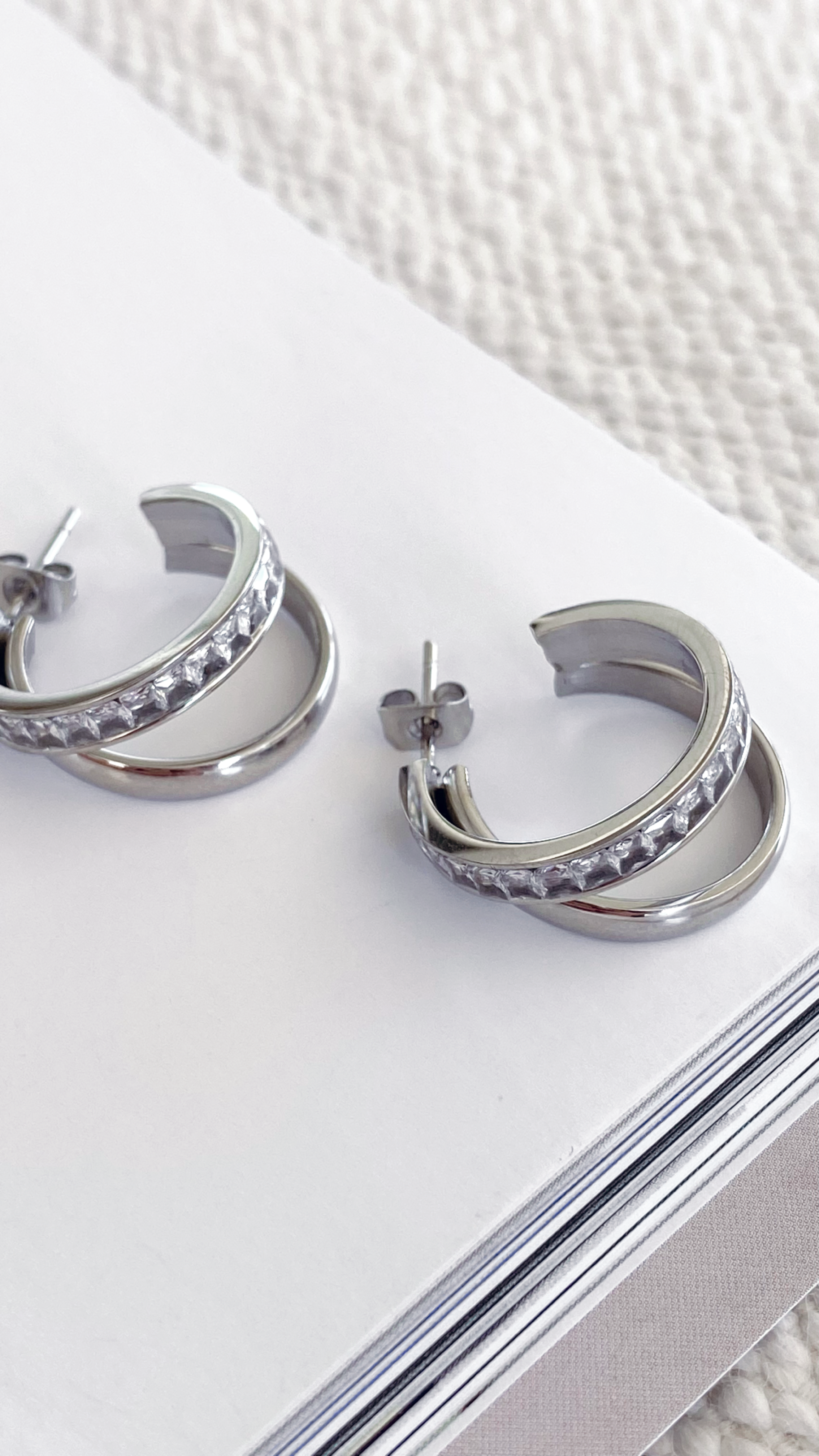 Irregular Hoop Earrings - Silver