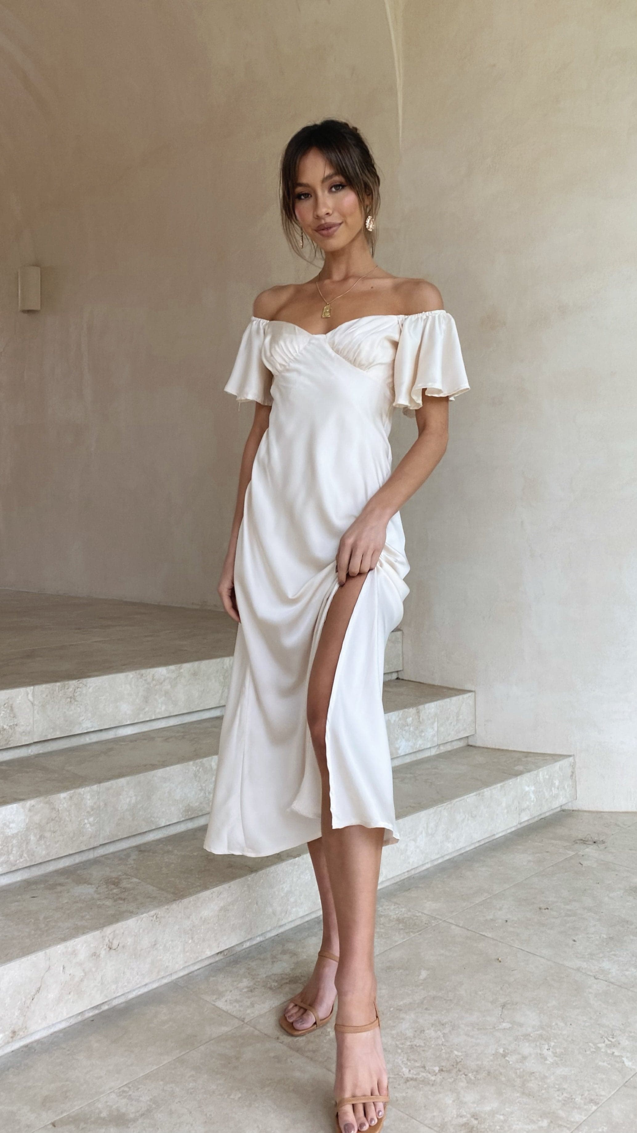 Louisa Midi Dress - Ivory