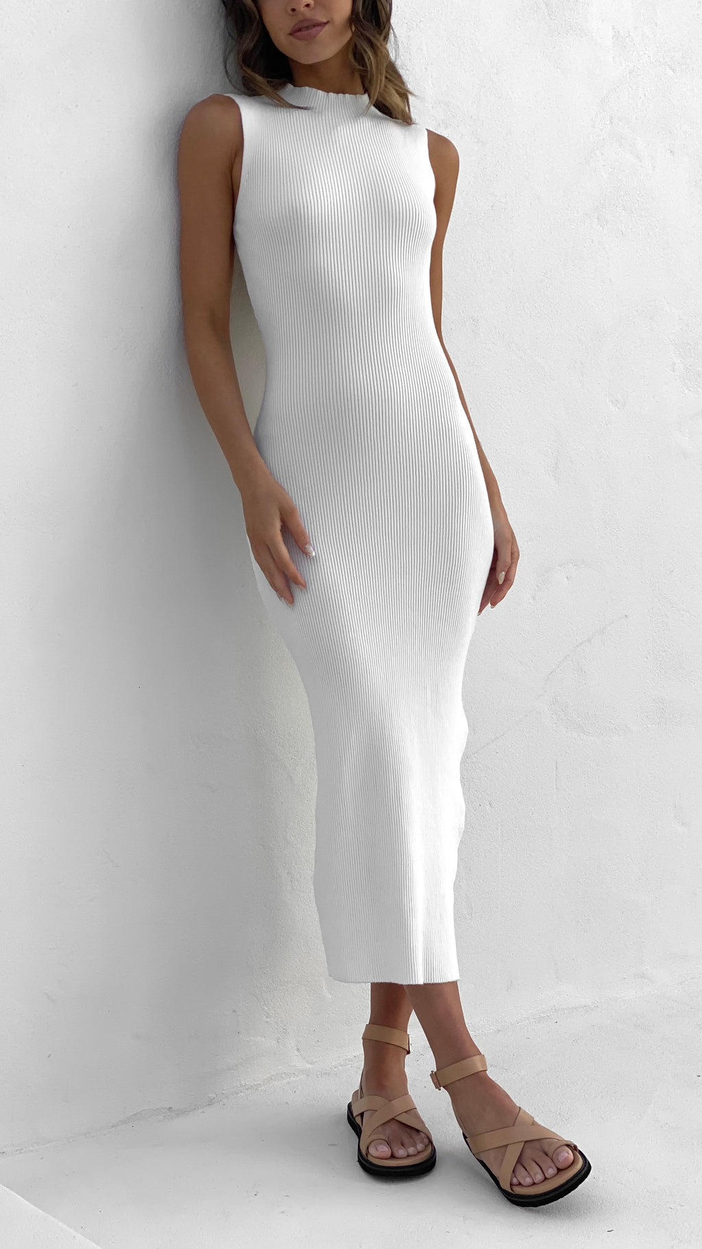 Mae Knit Dress - White