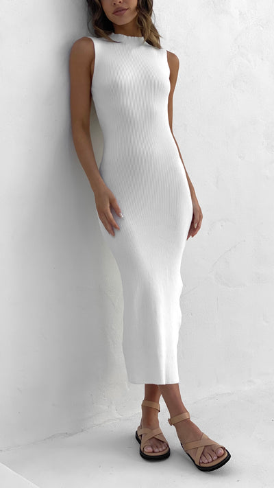 Load image into Gallery viewer, Mae Knit Dress - White - Billy J
