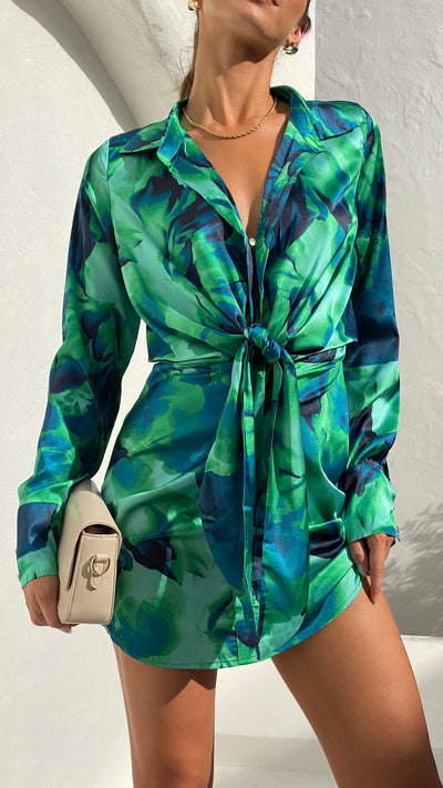 Load image into Gallery viewer, Ruby Calista Dress - Green Floral
