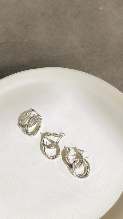 Load image into Gallery viewer, Maya Twist Earrings Set - Silver
